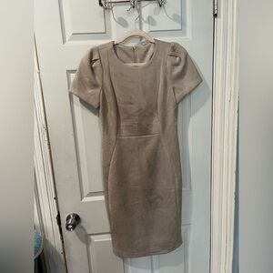 Calvin Klein Taupe Short-Sleeve Sheath Dress